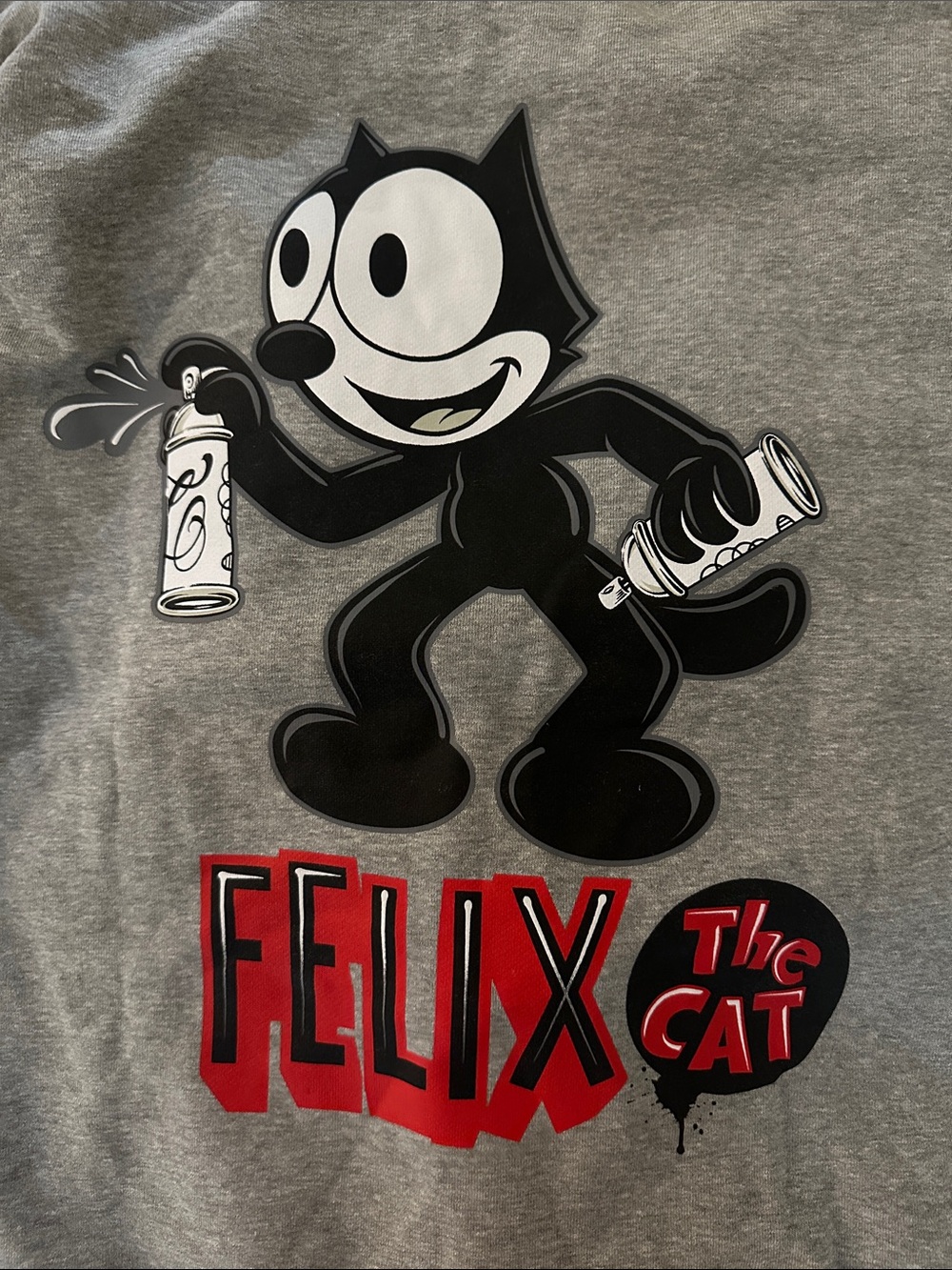 Felix The Cat, Mr Cartoon grey Hoodie with graphic art